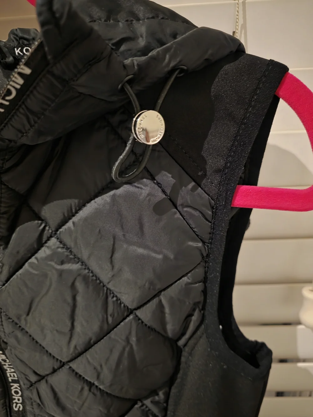 Michael Kors Black Quilted Hooded Vest - Picture 5 of 6